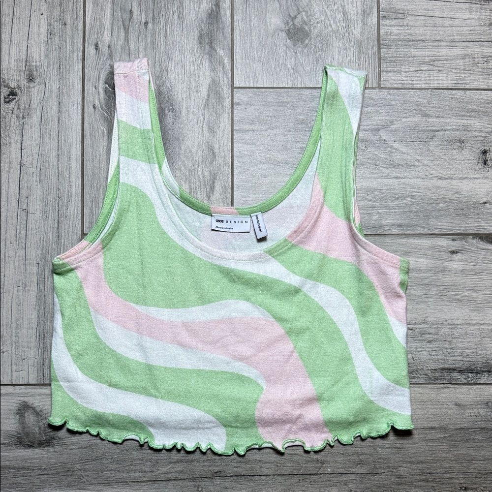 ASOS Pastel Swirl Crop Top